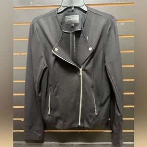 Alice + Hope Black Moto Jacket Asymmetrical Zip Size Medium